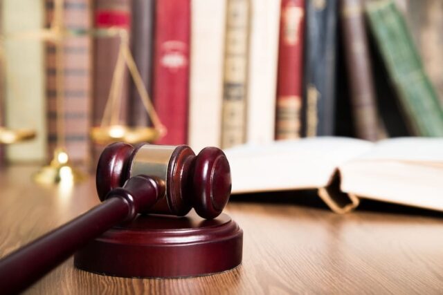 gavel and law books